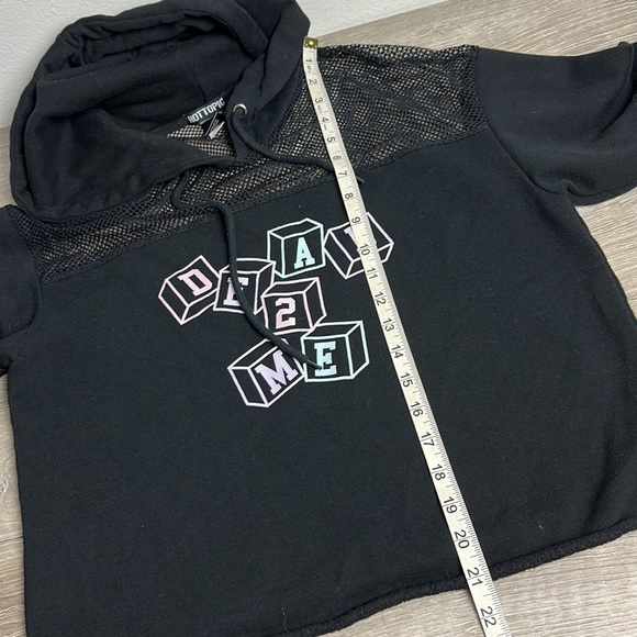 Hot Topic Dead 2 Me Pastel Mesh Panel Girls Crop Hoodie - Picture 8 of 8